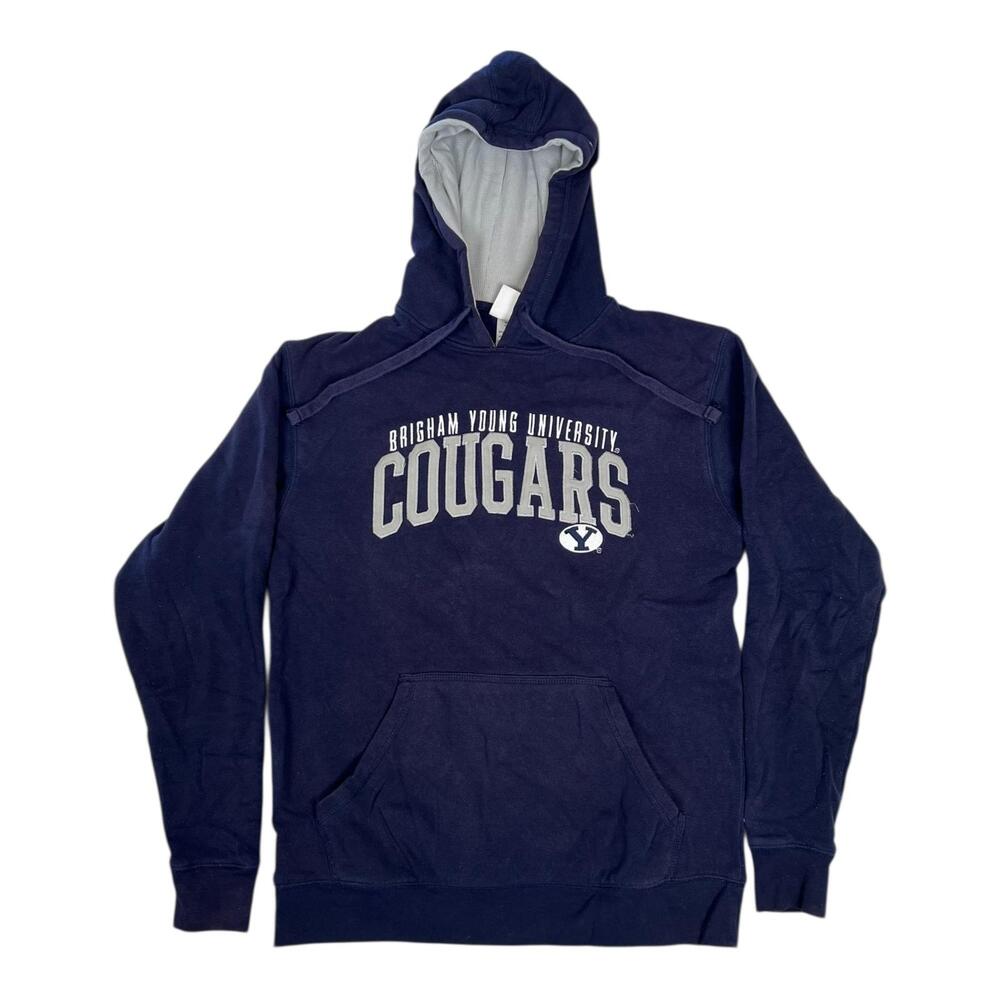 BYU Cougars Hoodie Sweatshirt Mens Medium Blue NCAA Football Champion Pullover